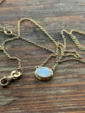 Sterling Silver Gold Vermeil Moonstone Necklace